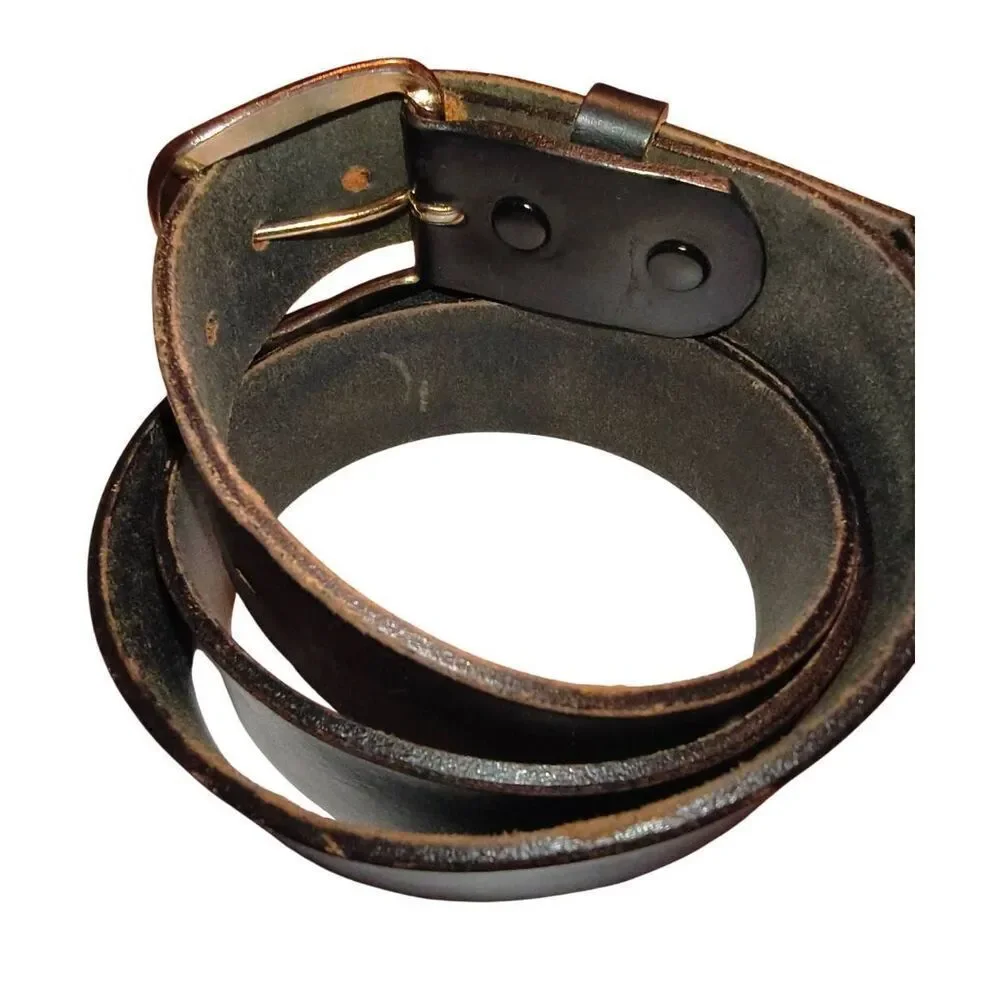 Levi's Black belt Oil harness leather USA #2255 Size 38 Casual gold tone hardwar